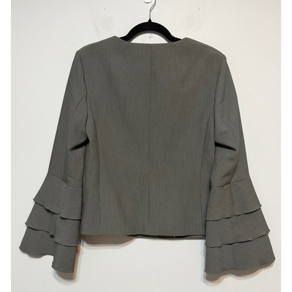 Banana Republic Office Siren Ruffle Sleeve Blazer Jacket Womens 8 Power Dressing - Picture 2 of 9